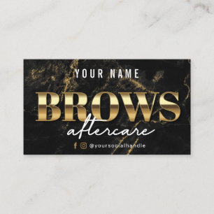 Gold Marmor Luxury Brows Aftercare Card Visitenkarte