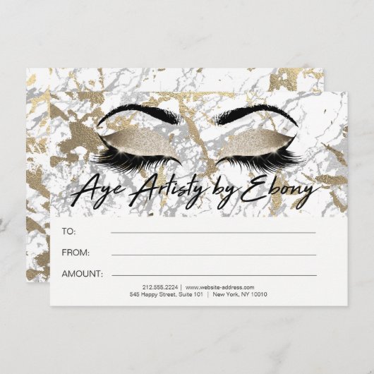 Gold Marmor Makeup Beauty Eyes Certificate Ebony (Vorne/Hinten)