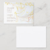 Gold Marmor Modernes Design Monogram Elegant Visitenkarte (Vorne/Hinten)