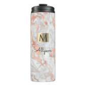 Gold-Marmor, Name & Monogramm, Vs 2 Thermosbecher (Vorderseite)