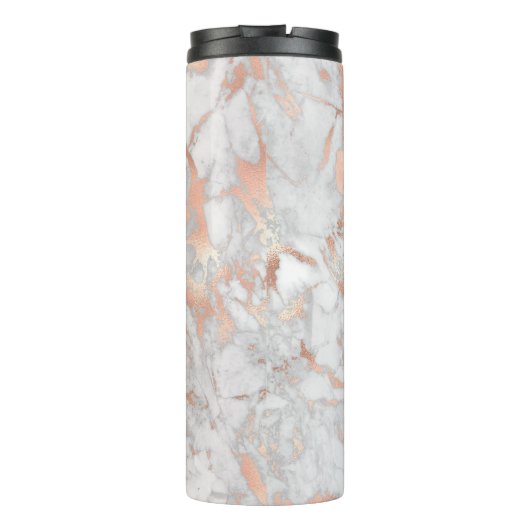 Gold-Marmor, Name & Monogramm, Vs 2 Thermosbecher (Rückseite)