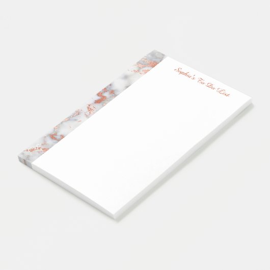 Gold-Marmor, Name oder Rose Post-it Klebezettel (angewinkelt)