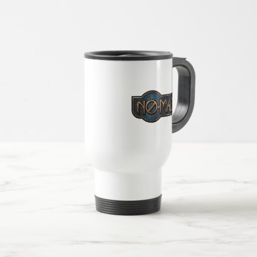 Gold & Marmor NO-MAJ™-Abzeichen Reisebecher (VorderseiteRechts)