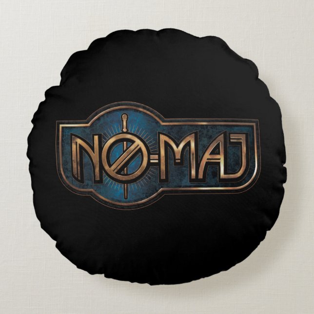 Gold & Marmor NO-MAJ™-Abzeichen Rundes Kissen (Vorderseite)