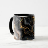 Gold Marmor Obsidian Morgen Kaffeetasse Ästhetik (Vorderseite Links)