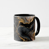 Gold Marmor Obsidian Morgen Kaffeetasse Ästhetik (VorderseiteRechts)