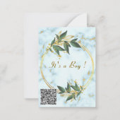 Gold Marmor QR Code Kinderdusche Einladung (Rückseite)