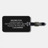 Gold-Marmor-Schwarz-Personalisiert Gepäckanhänger (Rückseite horizontal)