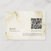 Gold Marmor Texture Islamic QR Code Hochzeit RSVP Begleitkarte (Rückseite)