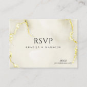 Gold Marmor Texture Islamic QR Code Hochzeit RSVP Begleitkarte (Vorderseite)