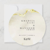 Gold Marmor Texture Wedding Circle Card Einladung (Vorderseite)