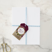 Gold Marmor und Burgund Florals Wedding Danke Yo Geschenkanhänger (Mit Garn)