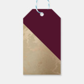 Gold Marmor und Burgund Florals Wedding Danke Yo Geschenkanhänger (Rückseite)