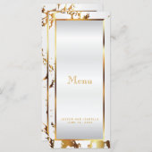 Gold Marmor und White Satin - Menü Menükarte (Vorne/Hinten)