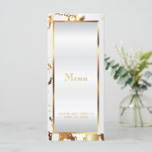 Gold Marmor und White Satin - Menü Menükarte (Stehend Vorderseite)