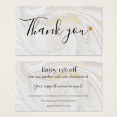 Gold Marmor Vielen Dank für die Rabattkarte (Vorne & Hinten)