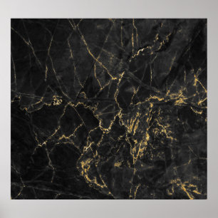 Gold Marmorierung schwarze Hintergrundtextur Poster
