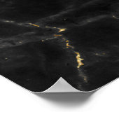 Gold Marmorierung schwarze Hintergrundtextur Poster (Ecke)