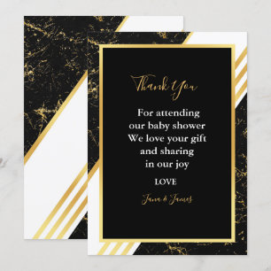 Gold Marmorstreifen Typografie schwarz Danke Einladung