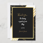 Gold Marmorstreifen Typografie schwarz Danke Einladung (Vorderseite)
