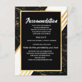 Gold Marmorstreifen Typografie schwarz Unterkunft Ankündigungspostkarte