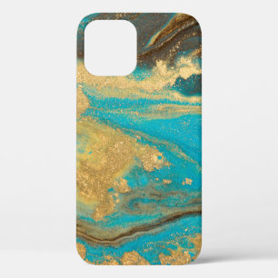 Gold Marmortextur Design. Blaue und goldene Marmel Case-Mate iPhone Hülle