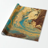 Gold Marmortextur Design. Blaue und goldene Marmel Geschenkpapier (Ungerollt)