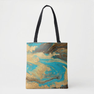 Gold Marmortextur Design. Blaue und goldene Marmel Tasche