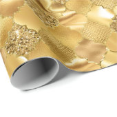Gold marokkanisches Quatrefolienmuster Geschenkpapier (Rolleneckpunkt)