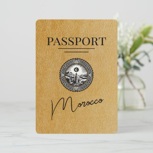 Gold Marokko Pass Save the Date (Stehend Vorderseite)