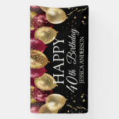 Gold-Maroon-Geburtstagsfeier- Banner (Vertikal)