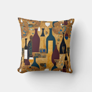 Gold Maroon Weinmuster Kissen