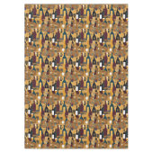 Gold Maroon Weinmuster Tischdecke (Vorderseite)