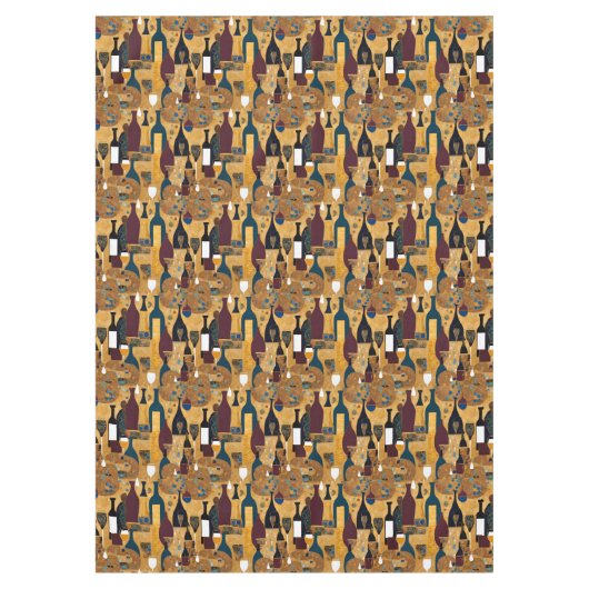 Gold Maroon Weinmuster Tischdecke (Vorderseite)