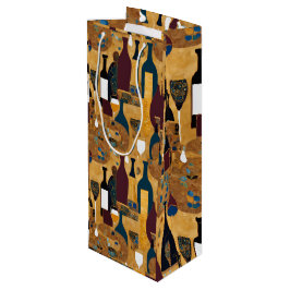 Gold Maroon Wine Pattern Geschenktasche Geschenktüte Für Weinflaschen