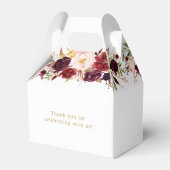 Gold Marsala Boho Autumn Engagement Party Geschenkschachtel (Rückseite)