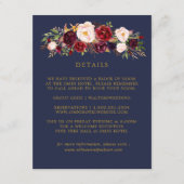 Gold Marsala Floral Wedding Details Cards Begleitkarte (Vorderseite)
