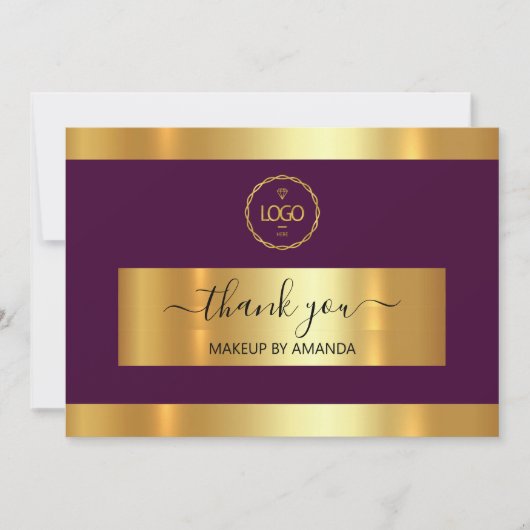 Gold Marsala Vielen Dank Business Insert Card Einladung (Vorderseite)