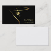 Gold Martini Live Cocktail Barkeeper Visitenkarte (Vorne/Hinten)