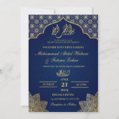 GOLD MASJID EDITABLE NIKAH MUSLIM WEDD EINLADUNG (Vorderseite)