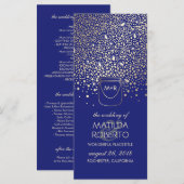 Gold Mason Jar Fireflies Rustic Wedding Program Programm (Vorne/Hinten)