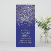 Gold Mason Jar Fireflies Rustic Wedding Program Programm (Stehend Vorderseite)