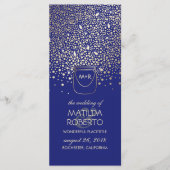 Gold Mason Jar Fireflies Rustic Wedding Program Programm (Vorderseite)