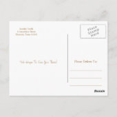 Gold Masquerade Ball 16 . Geburtstag Geburtstag Postkarte (Rückseite)