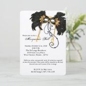 Gold Masquerade Ball Maskenkostüm Halloween Teil Einladung (Stehend Vorderseite)