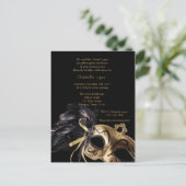 Gold Masquerade Ball Quinceanera 15. Geburtstag Postkarte (Stehend Vorderseite)