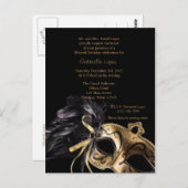 Gold Masquerade Ball Quinceanera 15. Geburtstag Postkarte (Vorne/Hinten)