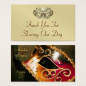 Gold Masquerade Elegante Gefallen Tag (Vorne & Hinten)