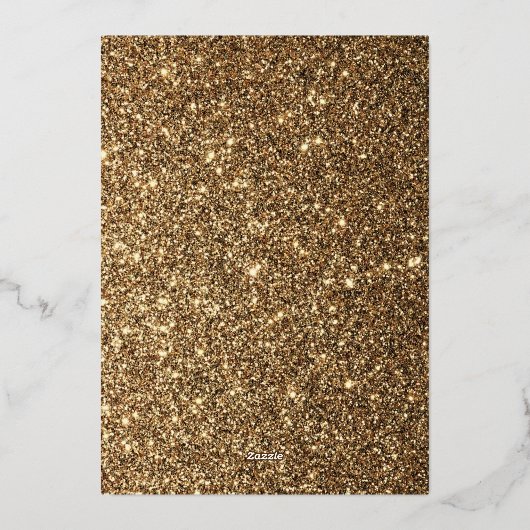 Gold Masquerade Party Folieneinladung (Rückseite)