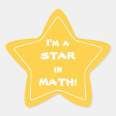 Gold Math Star Student Stern-Aufkleber (Vorderseite)